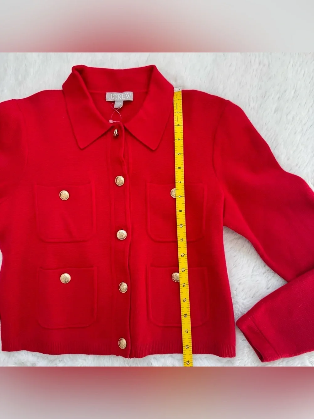 J. Crew Women's Red Patchpocket Button-Up